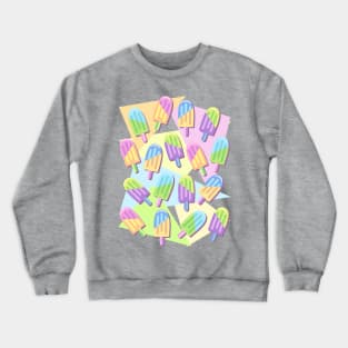 Ice Lollipops Popsicles Summer Punchy Pastels Colors Pattern Crewneck Sweatshirt